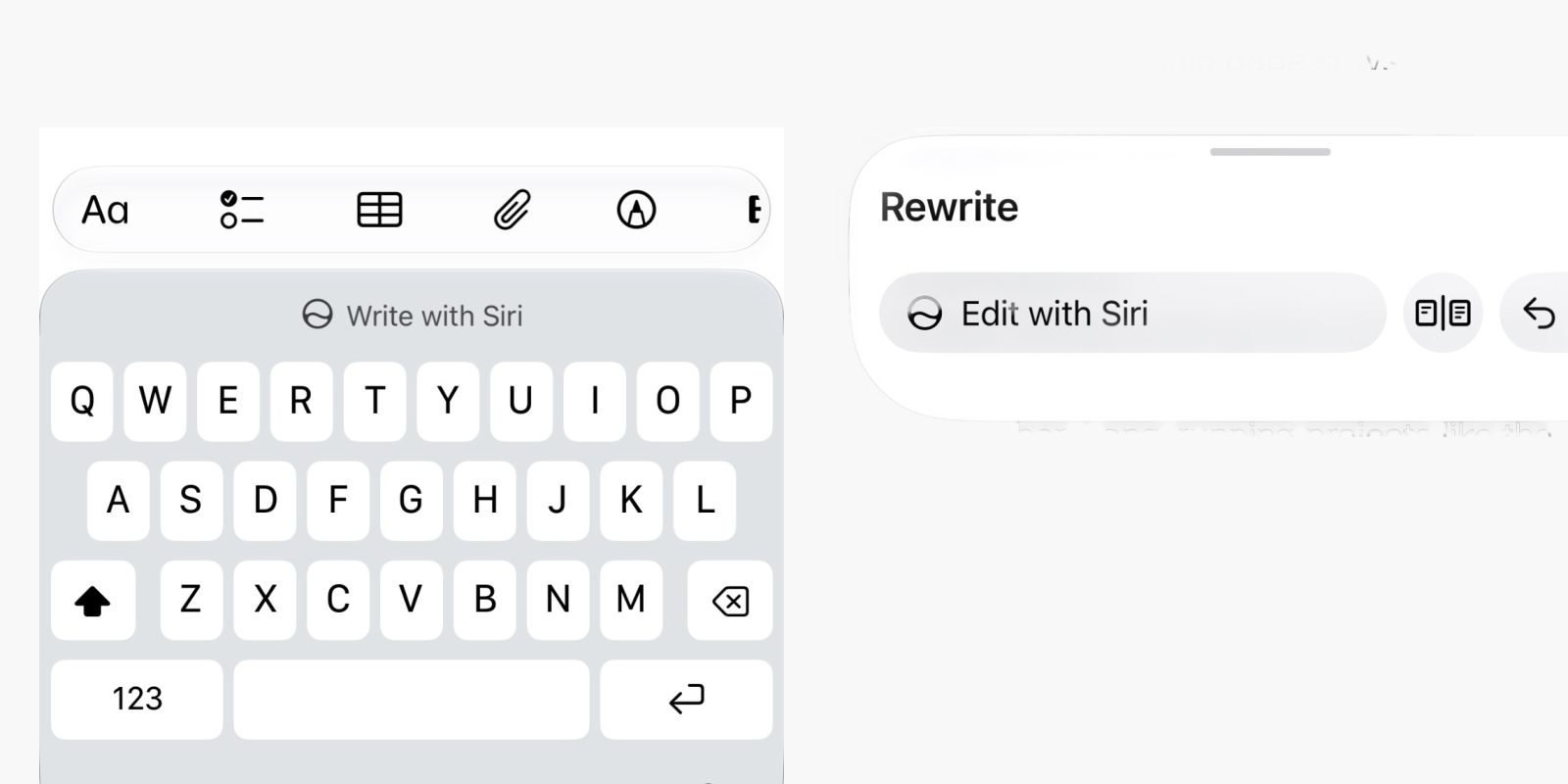 Write with Siri keyboard integration