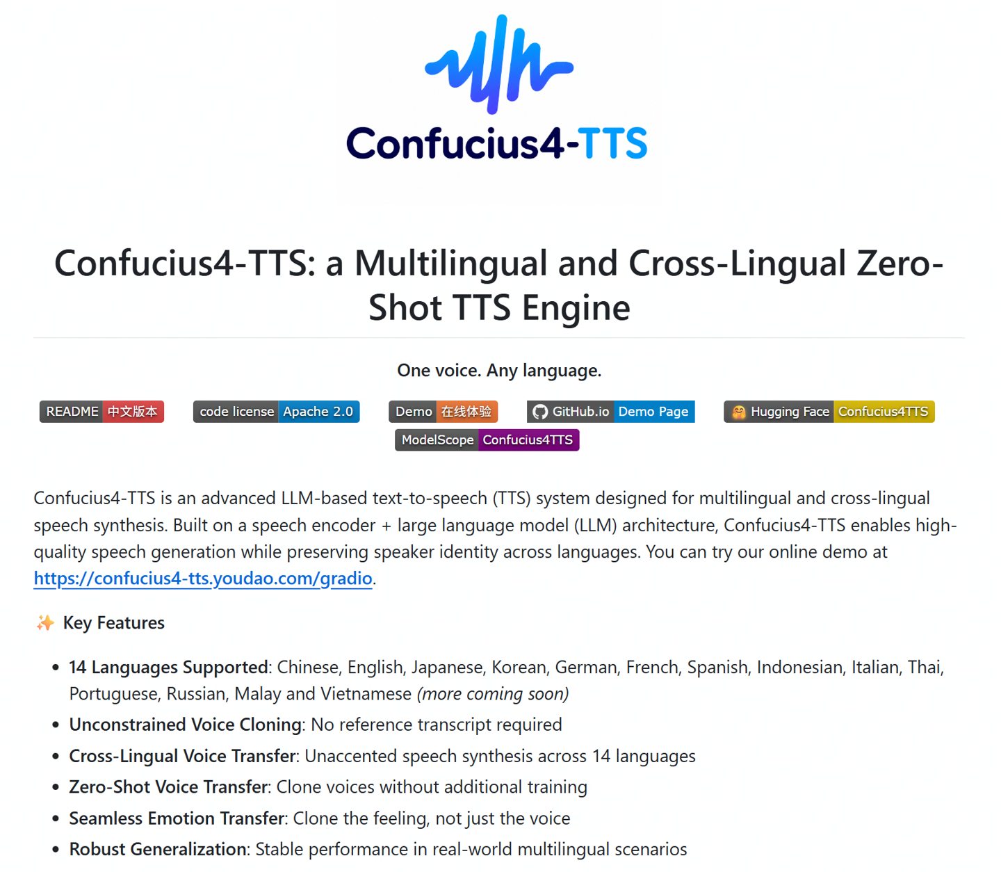 NetEase Open-Sources Confucius4-TTS: 3-Second Voice Cloning Across 14 Languages, Zero Accent